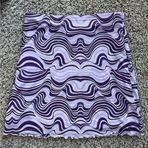 Purple and White Wavy Pattern Skirt